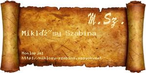 Miklósy Szabina névjegykártya